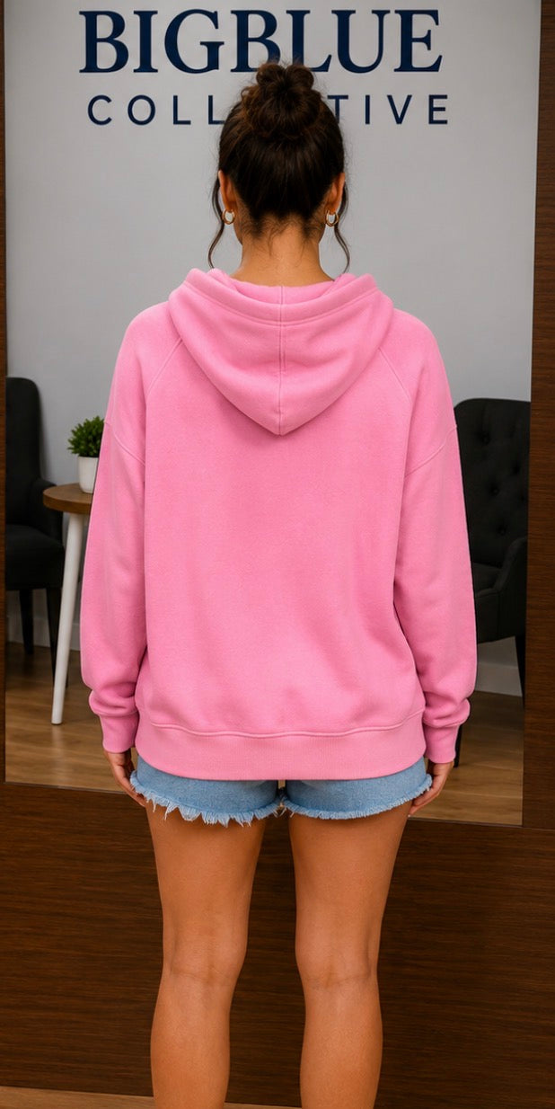 Blush Pink Cozy Pullover Hoodie