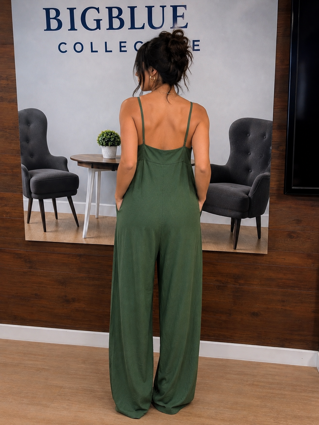 Deep olive green jumpsuit