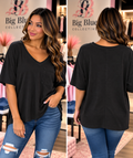 🖤 Black Zenana V-Neck Pocket Top