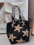 Leopard star small tote bag