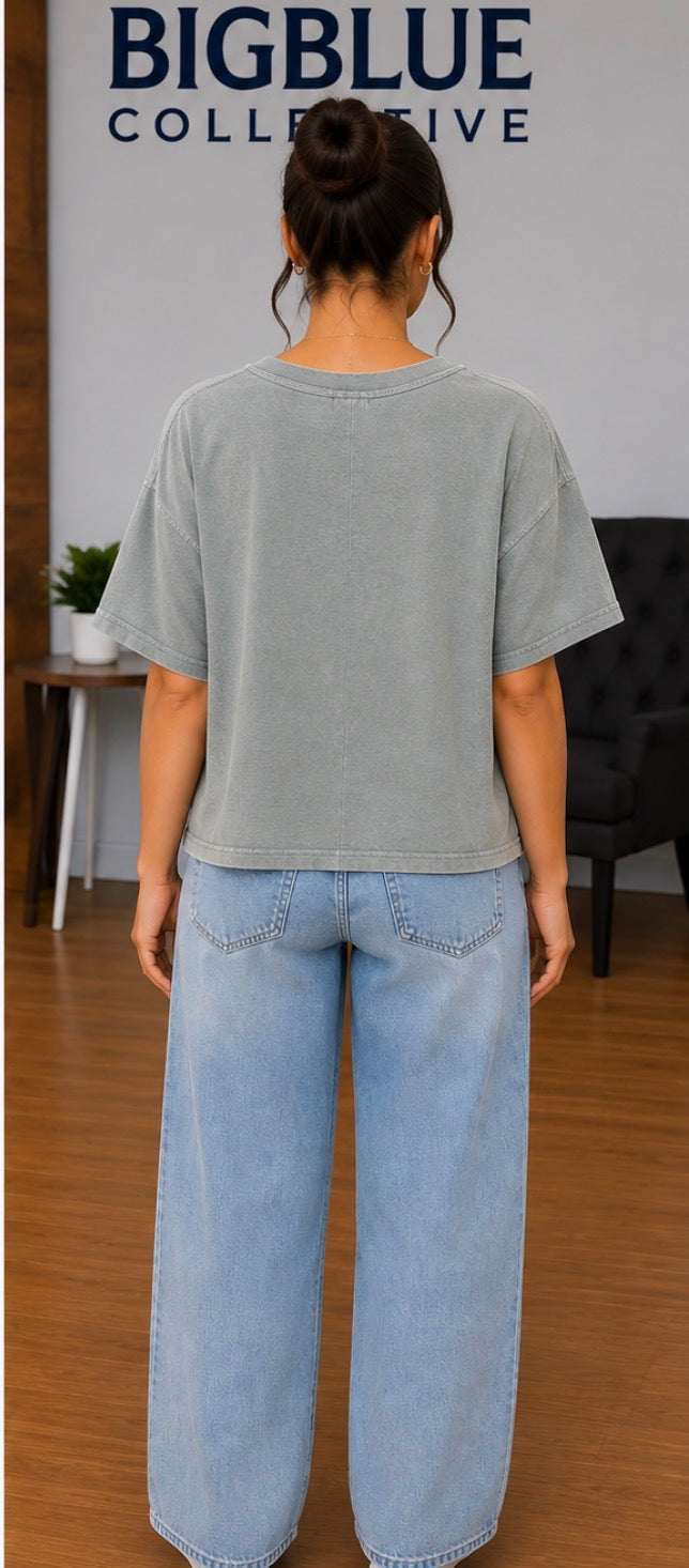 Sage Gray Relaxed-Fit T-Shirt
