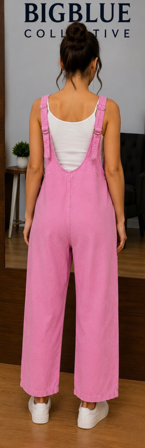 Pink overalls zenana